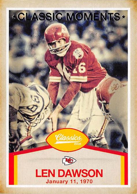 Len Dawson Football Card (Kansas City Chiefs) 2016 Panini Classic ...