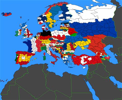 Flag Map of Europe Coloured by Political Subdivisions : europe