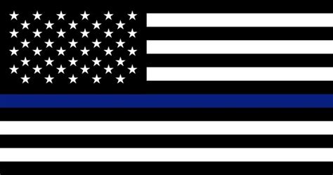 Delgada línea azul usa policía bandera vector de la imagen | Vector Premium