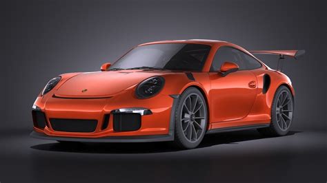 Porsche 911 GT3RS 2016 VRAY 3D model MAX OBJ 3DS FBX C4D LWO