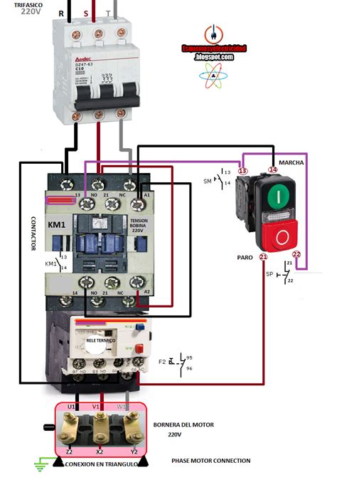 Motor Starter Schematic | Manual E-Books - 3 Phase Motor Starter Wiring ...