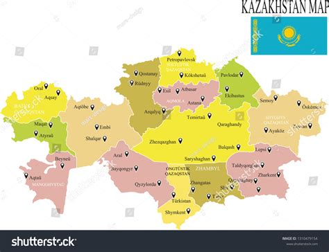 Kazakhstan Map Drawing Map Kazakhstan Kazakhstan Stock Vector (Royalty ...