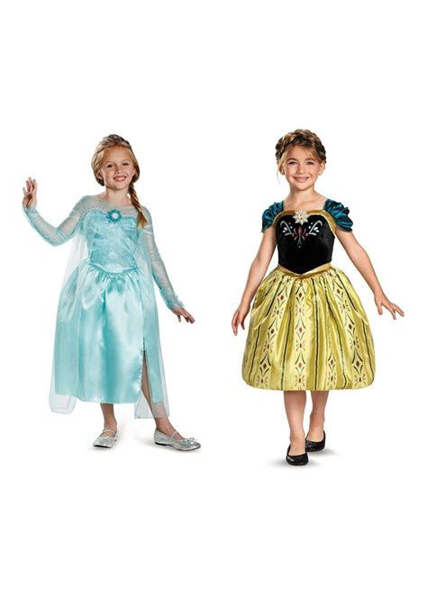 Disney Frozen Elsa and Anna Girl Costumes - Disney Costumes