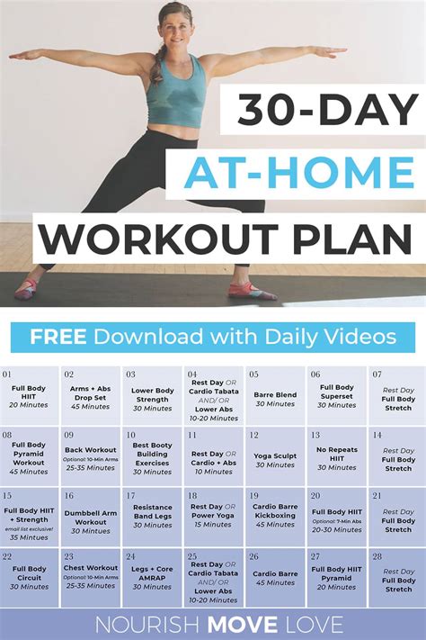 30 Day Workout Plan (Videos) | Nourish Move Love