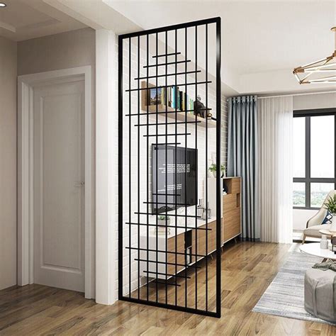 Nordic Style Black Stainless Steel Metal Hanging Room Divider Screen ...