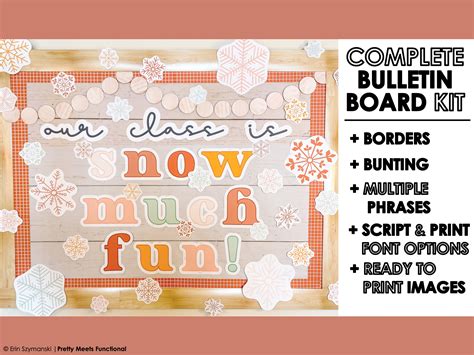 Snowflake Themed Printable Bulletin Board or Door Display Set - Etsy