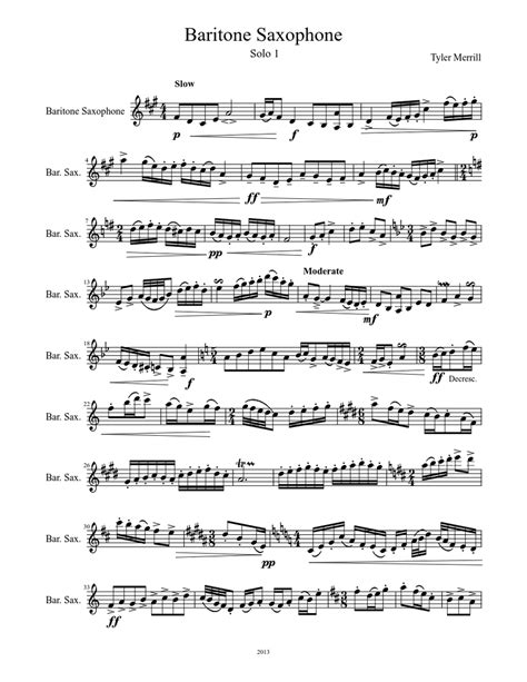 Bari Sax Solo 1 Sheet music | Musescore.com