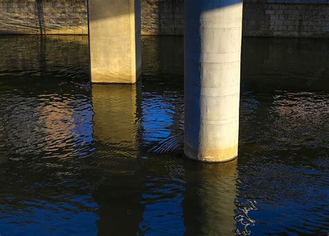 The Moat Bridge And Cave Glittered In The Setting Sun Background ...