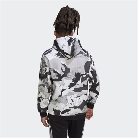 adidas Camo Series Allover Print Hoodie - White | Men's Lifestyle ...