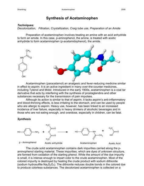 Synthesis of Acetaminophen