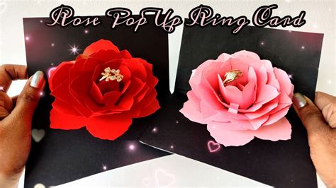 How to Make Rose Pop Up Ring Card | DIY Rose Ring Box | Proposal Gift ...