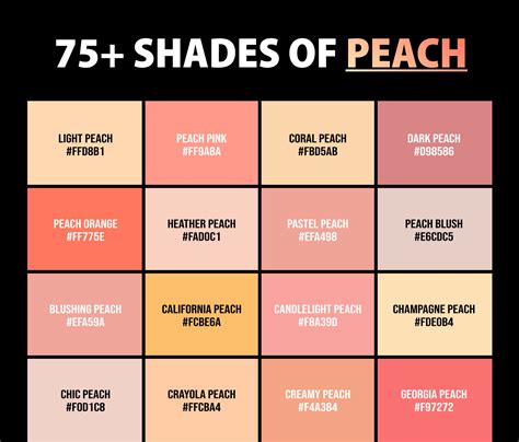 75+ Shades of Peach Color (Names, HEX, RGB, & CMYK Codes) | Shades of ...