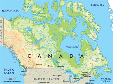 Canada Map Geography - Map of Canada City Geography