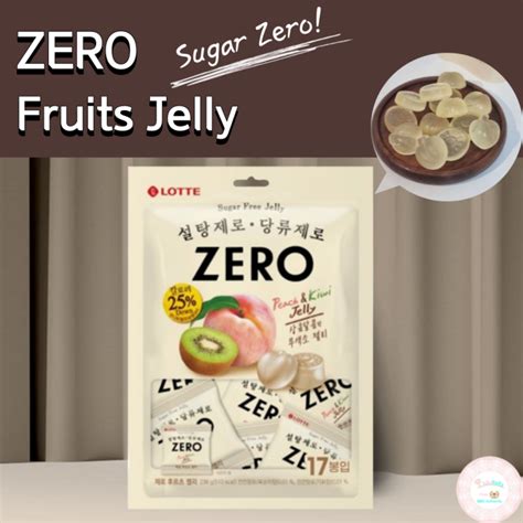 Lotte Sugar Zero Fruits Jelly Korean Sugar Free Peach and Kiwi Fruit ...