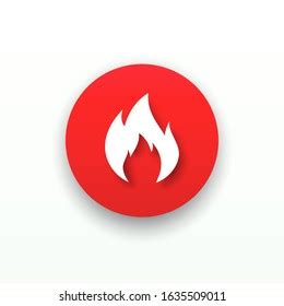 Template Red Button Fire Symbol Sign Stock Vector (Royalty Free ...