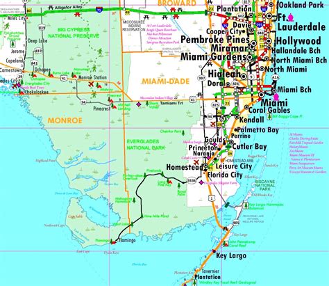 Everglades National Park area road map - Ontheworldmap.com