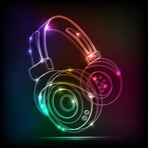 Cool Headphone | Headphones art, Music images, Neon