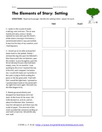 Short Story Elements Worksheet High School | Kids Matttroy