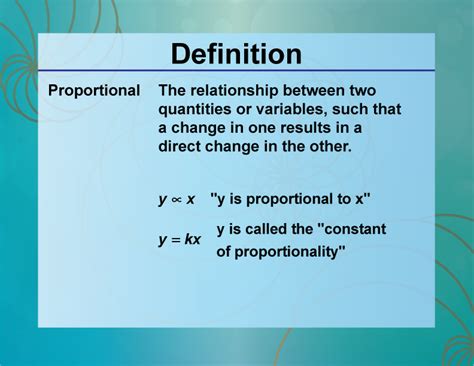 Definition--Ratios, Proportions, and Percents Concepts--Proportional ...