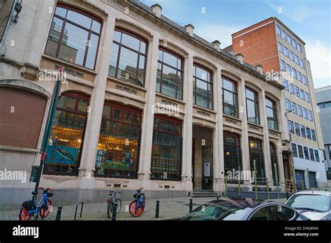 BRUSSELS, BELGIUM -8 JAN 2022- View of the Belgian Comic Strip Center ...