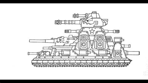 How To Draw Cartoon Tank Monster Hybrid Arta Ratte-44 | HomeAnimations ...