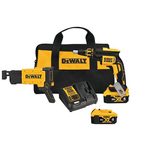 DEWALT 20V MAX XR Cordless Brushless Drywall Screw Gun with Collated ...