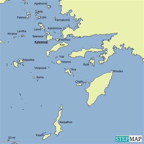 StepMap - Map Of Dodecanese Islands - Landkarte für Greece