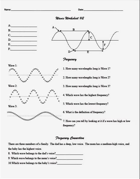 Sound Worksheet Answers Teaching The Kid Middle School Wave | Free ...