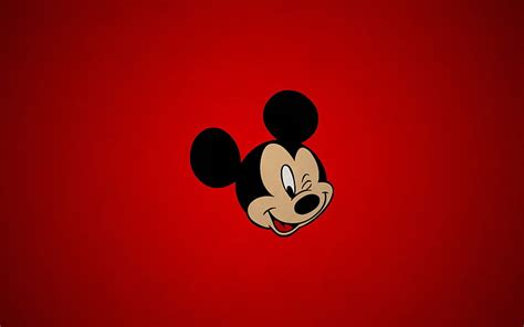 Online crop | HD wallpaper: Mickey Mouse Red Background, Mickey Mouse ...