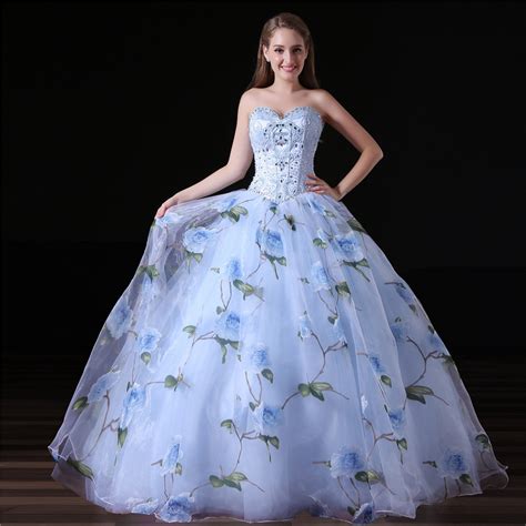 Blue Ball Gown Prom Dress Sweetheart Princess Girls Gowns