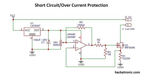 Over Current/Short Circuit Protection Using LM358 OPAMP » Hackatronic