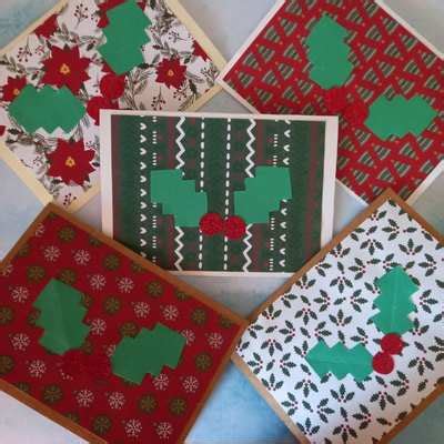 Christmas Holly Cards - Pack of 5 - Hannah’s Handmade Cards & Gifts