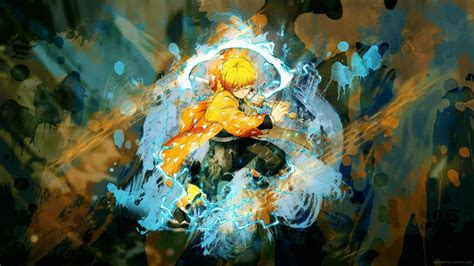 Zenitsu Breath Of Thunder Demon Slayer Live Wallpaper - MoeWalls