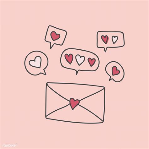 Hand drawn love letter doodle vector | premium image by rawpixel.com ...