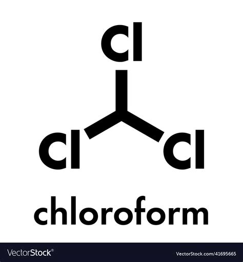 Chloroform solvent molecule skeletal formula Vector Image