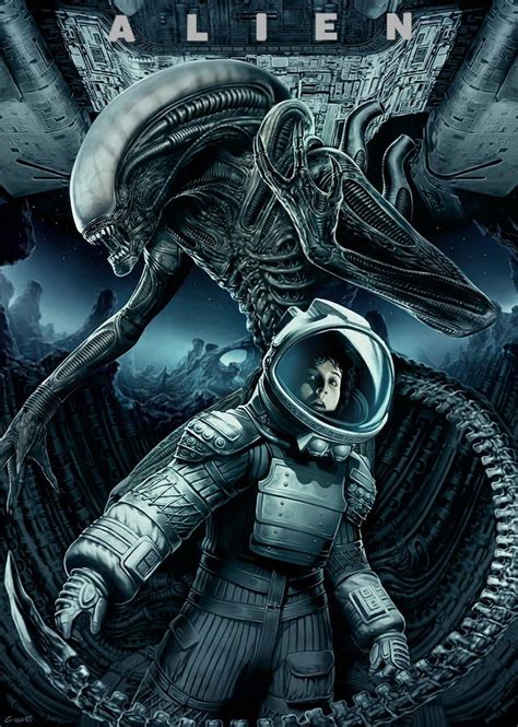 Alien Movie Poster science fiction horror film print wall art | Etsy