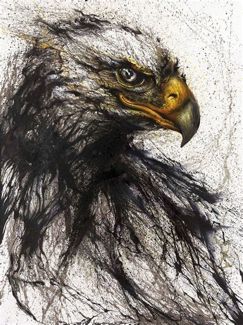 This Artist Creates Beautiful Animal Portraits By Splattering Ink On Canvas