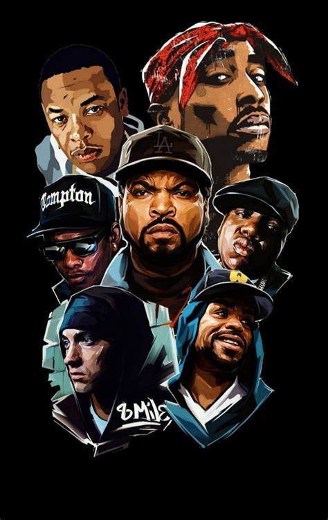 YuHui Old School Rap Legends (Rapper Collage) Music Poster Canvas Art ...