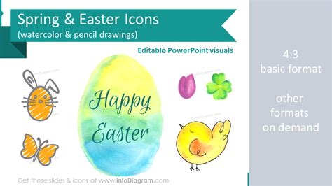 Handwritten Spring and Easter Icons (PPT clipart)