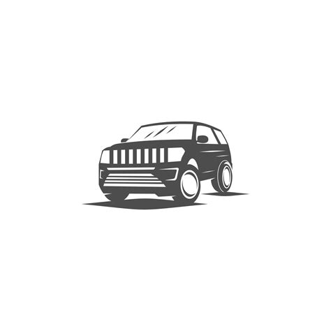 Modern suv logo template, offroader car stylized vector silhouette ...