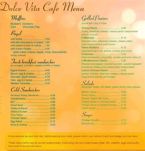 Dolce Vita Cafe Menu, Menu for Dolce Vita Cafe, Allston/Brighton ...