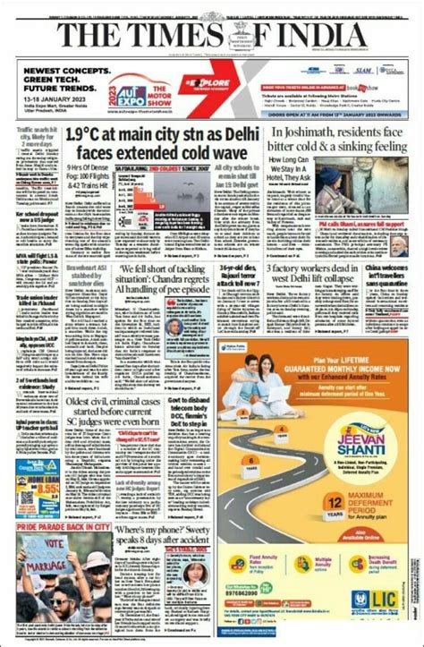 Newspaper The Times of India (India). Newspapers in India. Today's ...