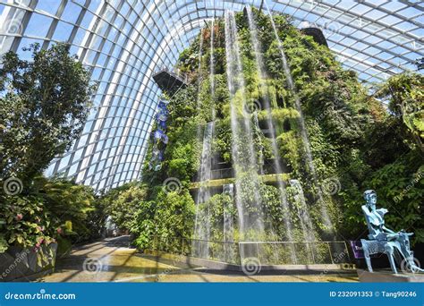 Waterfall Inside of the Cloud Forest Dome at Gardens by the Bay in ...