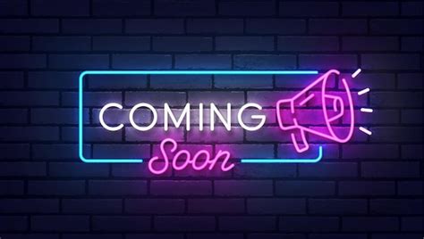 Premium Vector | Coming soon neon sign