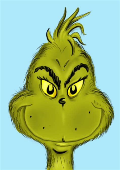 Learn How to Draw The Grinch Face (Grinch) Step by Step : Drawing ...