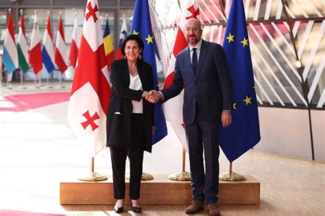 Salome Zourabichvili – Charles Michel meeting in Brussels – Middle East ...