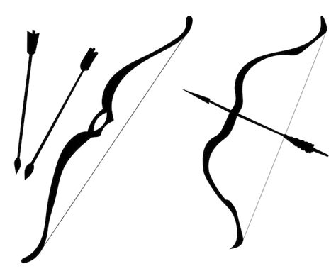 Premium Vector | Bow and arrow silhouette vector, isolated