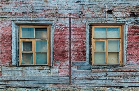 Windows on Facade of Historic Building Stock Image - Image of desolate ...