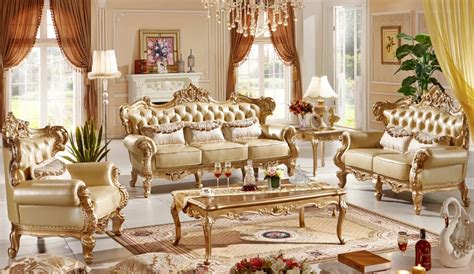 Classic Italian style luxury leather sofa set living room sofa ...