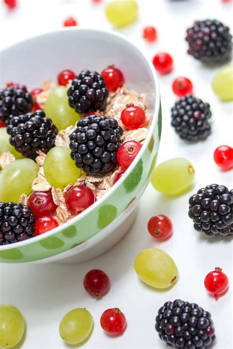 Fruits and oatmeal stock photo. Image of meal, background - 40120168